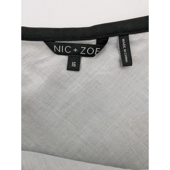 NIC+ZOE Special Edition Secret Garden Linen Blend Mesh Black Midi Skirt Size 16 - Picture 4 of 8